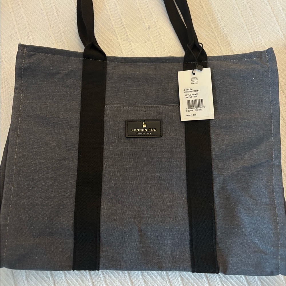 London Fog Charcoal Tote Bag